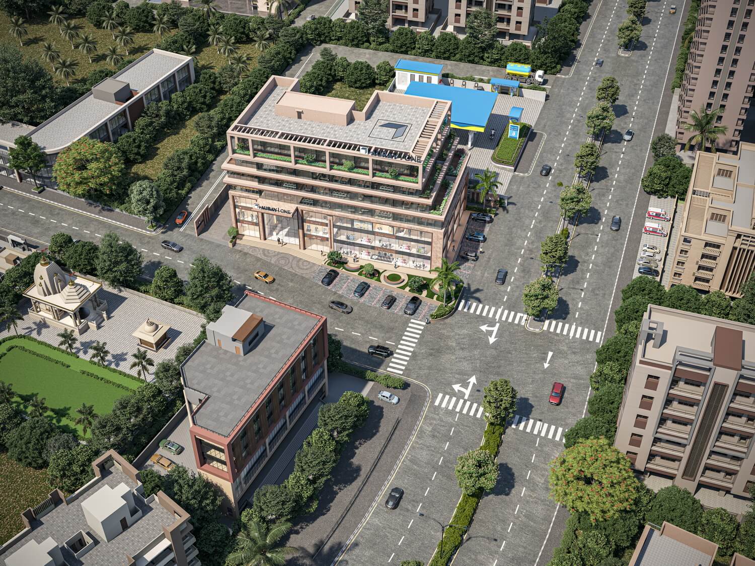 Exterior view of Auray One commercial property in Surat